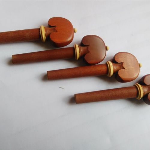 小提琴弦钮执手4/4 高级枣木琴弦轴柄轴子4个一套小提琴配件旋钮