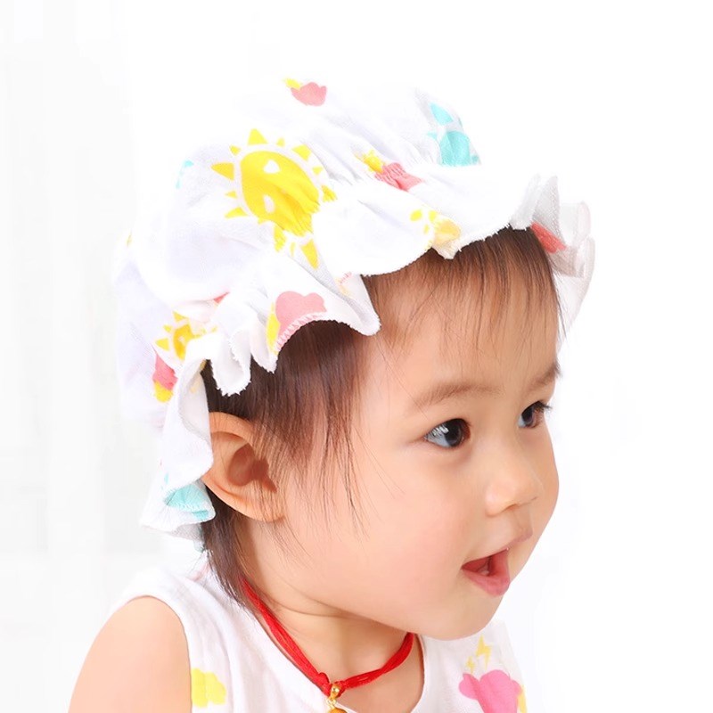 婴儿帽子春秋款男宝宝早秋夏季纱布薄款女宝宝可爱新生儿遮阳幼儿