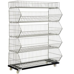 超市便利店零食货架 多功能带轮斜口篮展示架 玩具店文具店置物架