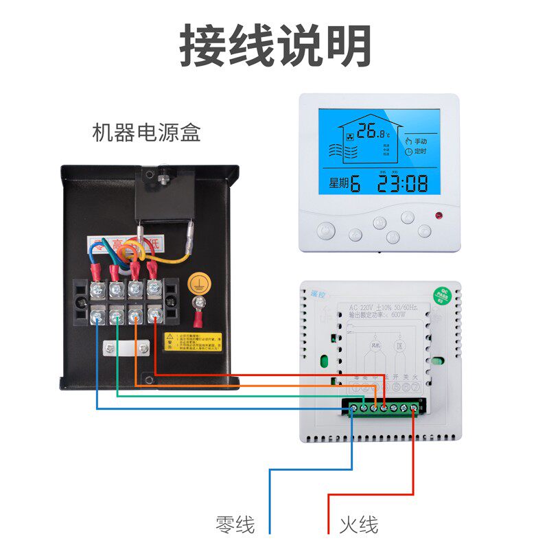 北雨 新风系统液晶显示控制器 三速调节开关 中央空调温控器定时
