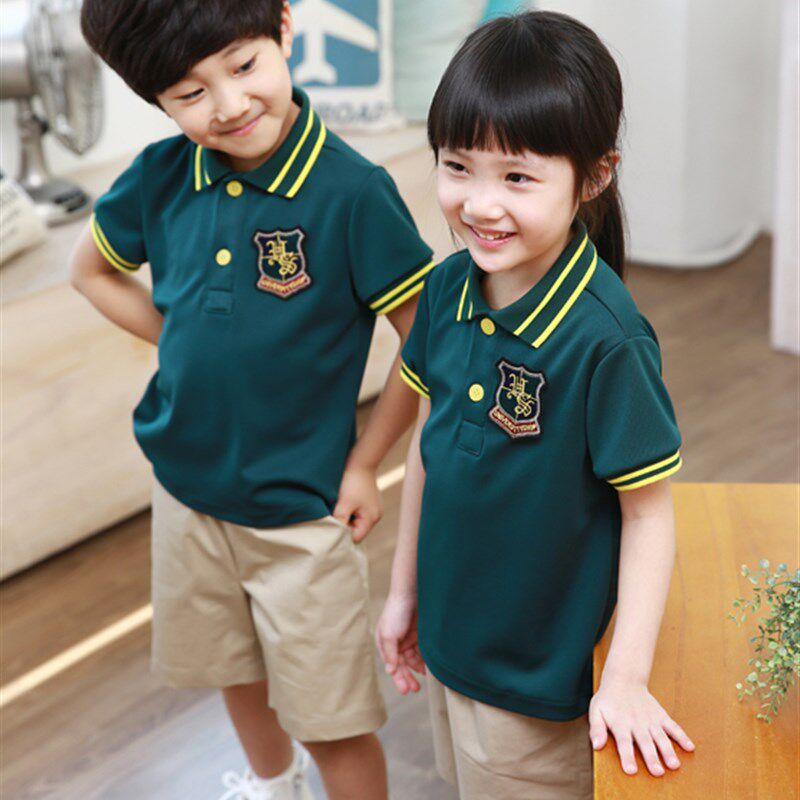 儿童校服2018夏季纯棉男女童幼儿园园服英伦风中大童小学班服定制