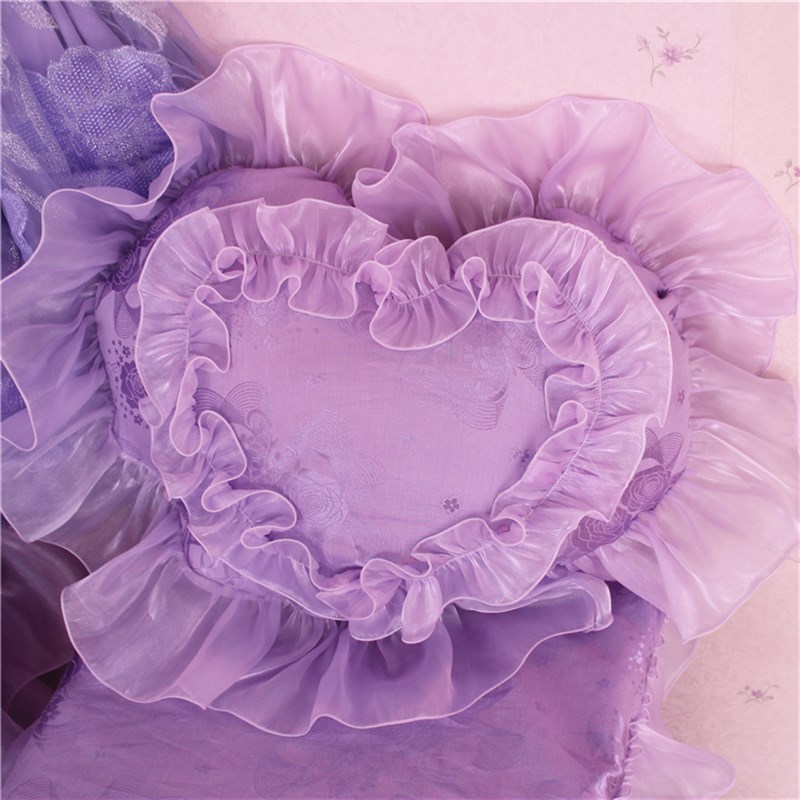 韩式高档 贡缎 粉色蕾丝 心形抱枕 方形抱枕 含芯包邮 婚庆靠背枕