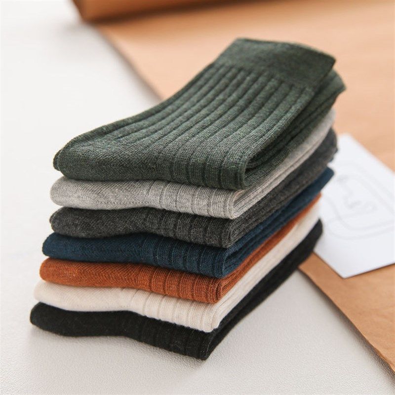 袜子男中筒纯棉袜双针抽条男士高筒春秋季长袜吸汗防臭黑色四季款,女士内衣/男士内衣/家居服,中筒袜,淘宝优惠券,粉丝福利购,淘宝优惠卷