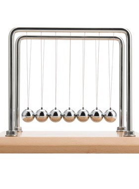 7球榉木底座不锈钢牛顿撞球办公桌面摆件饰品办公室装饰解压神器