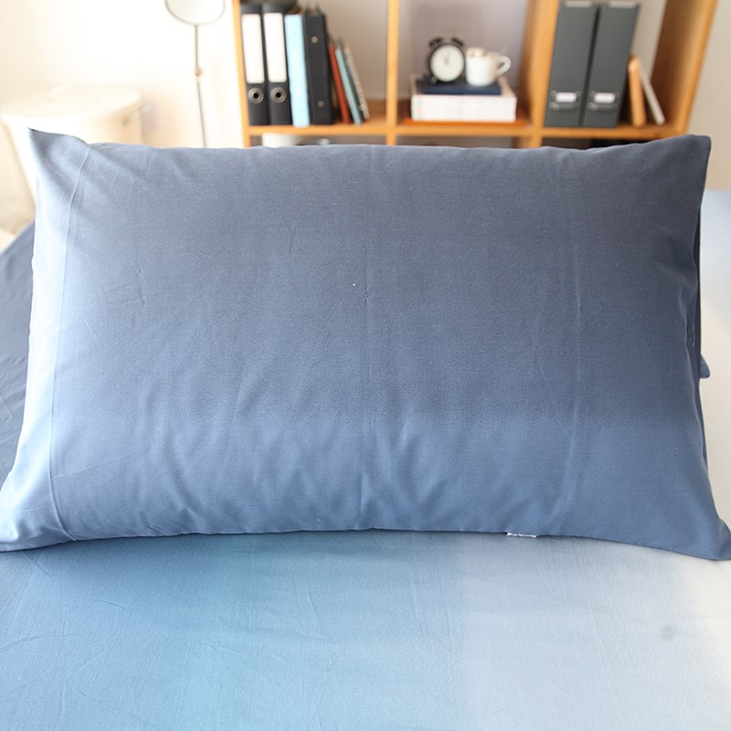 渐变蓝纯棉全棉枕套单人枕芯内胆套枕头皮48x74cm枕头套支持定做
