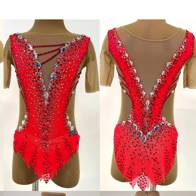 纳图薇艺术体操服啦啦操艺考滑冰服比赛儿童表演训练技巧服N1060