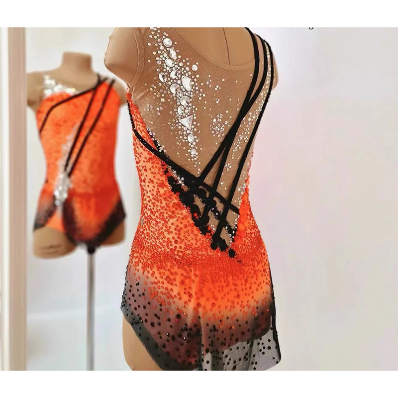 纳图薇艺术体操服啦啦操艺考滑冰服比赛儿童表演训练技巧服N1059