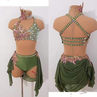 纳图薇现代抒情服舞钢管舞演出女空中瑜伽比赛服杂技吊环服585