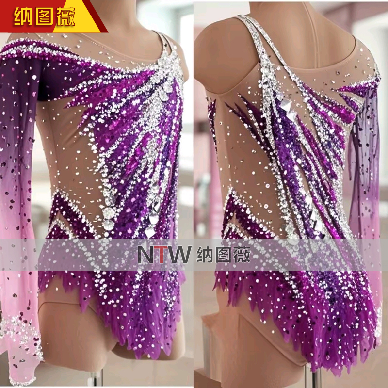 纳图薇艺术体操服啦啦操艺考芭蕾舞比赛儿童表演训练技巧服N492