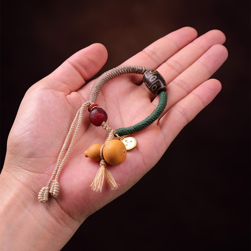 藏式手绳手工编织天然小葫芦草里金男款情侣手链古风中式女生手串
