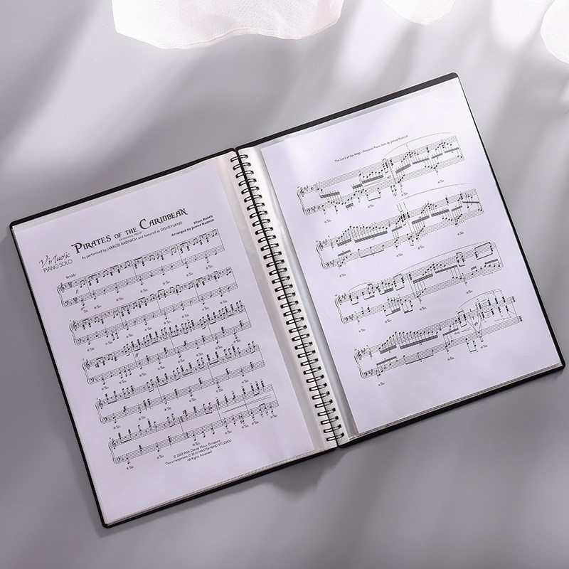 A4乐谱夹透明插袋页钢琴谱夹子合唱团乐队音乐收纳册防水加厚文件