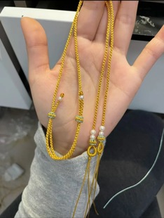 爆款手工锦鲤编绳项链绳子编织锁包双耳锁骨吊坠弯管挂绳调节