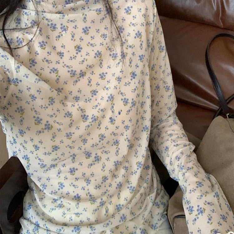 修身长袖T恤女春季薄款木