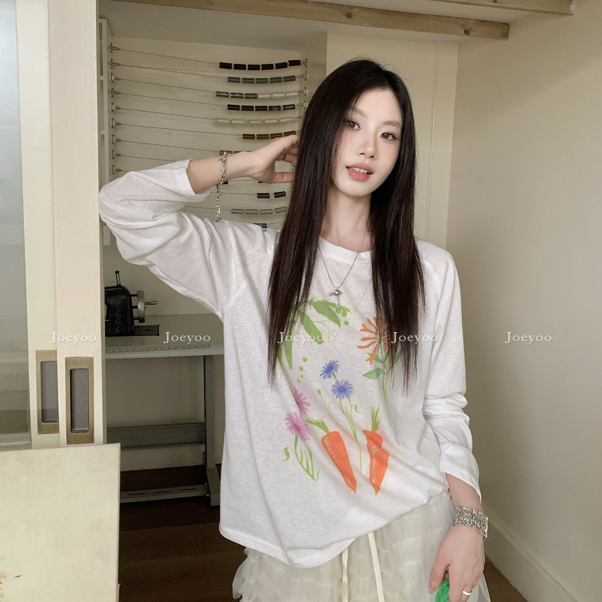 春夏季薄款印花微透轻薄