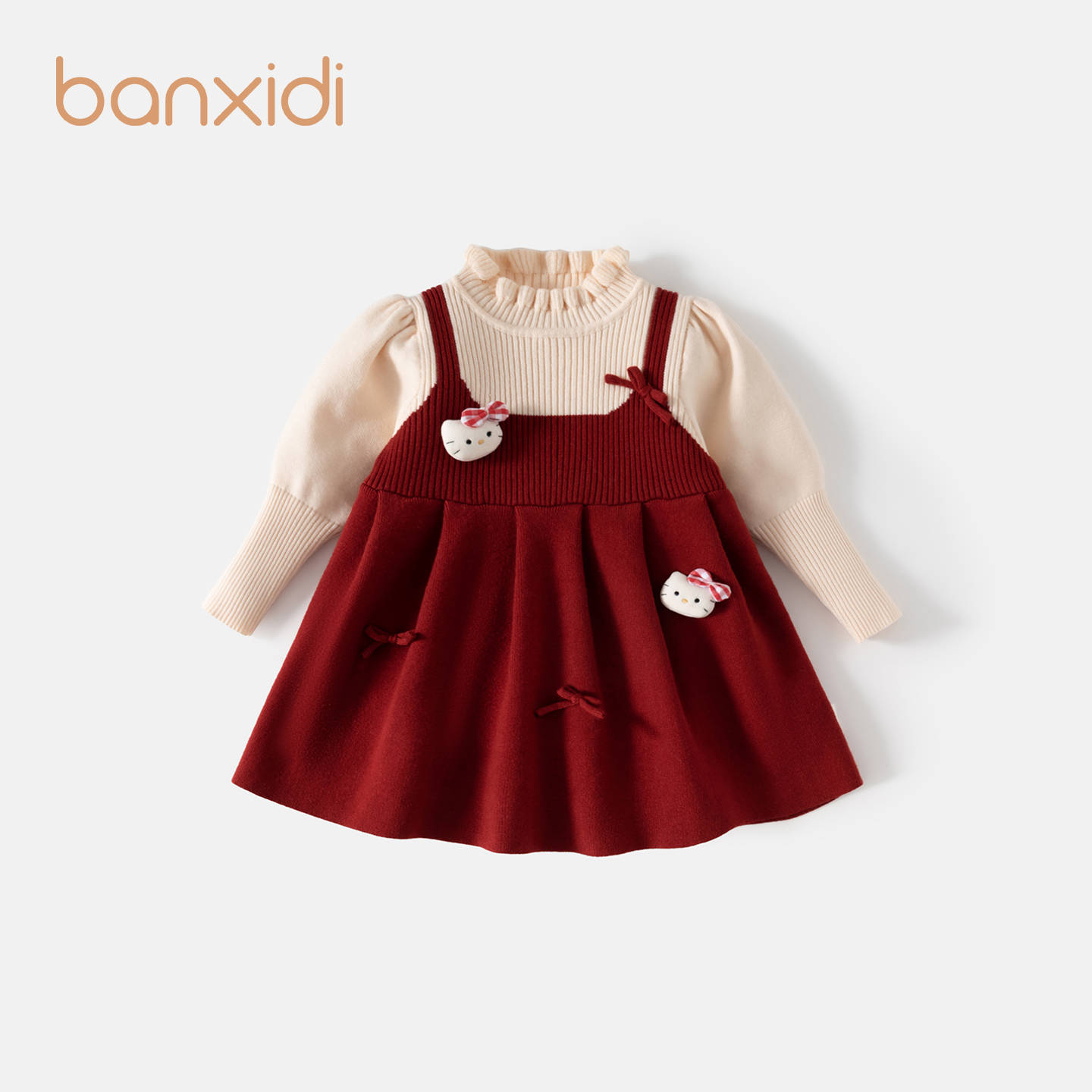 Banxidi女童连衣裙春装毛衣裙