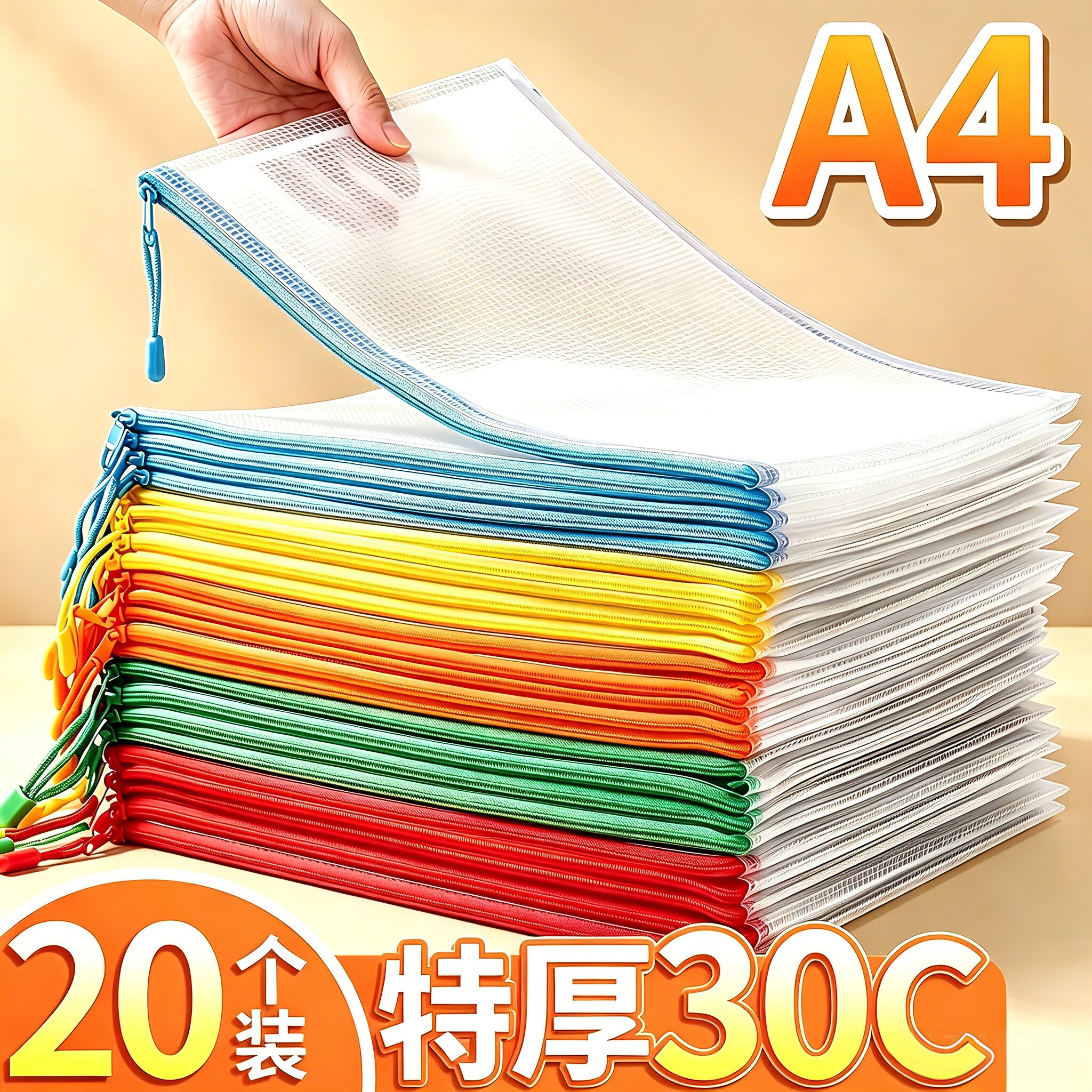 【特厚30C不会破】经典色拉链袋