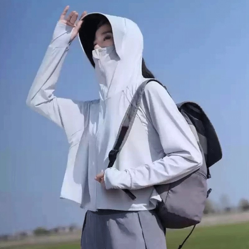 夏季防晒衣女2025新款户外防紫外线小个子宽松高端冰丝短款防晒服