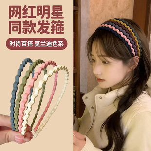 磨砂多色系时尚压发头箍隐形波浪发箍洗脸碎发短发头箍网红同款