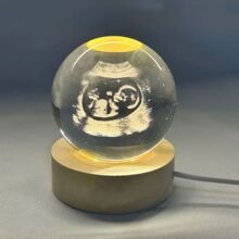 孕期宝宝B超照玄关摆台婴儿纪念意义礼物创意发光水晶球小夜灯摆