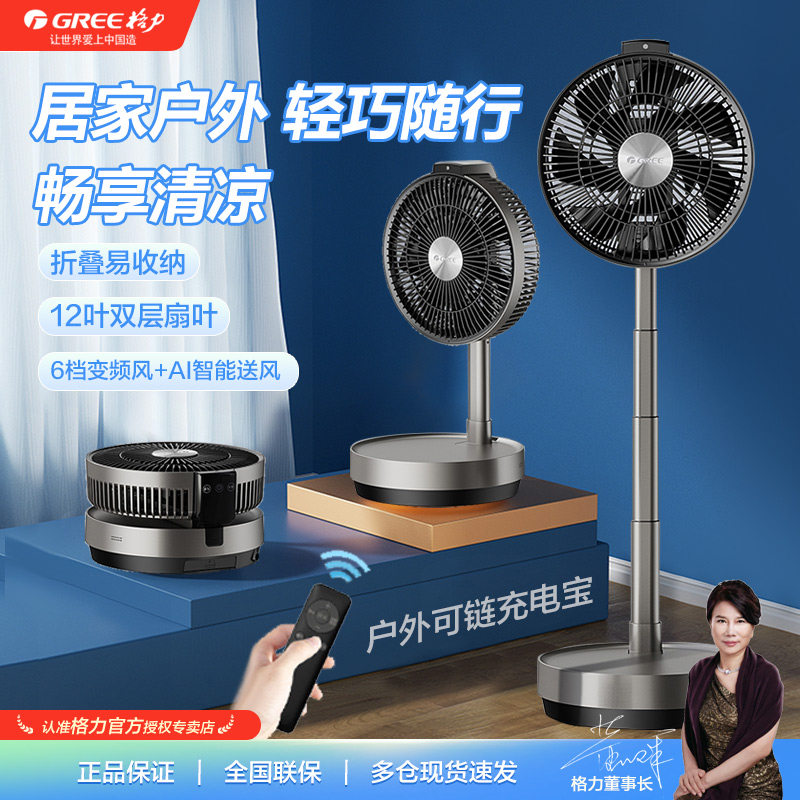 遥控伸缩直流电机变频折叠扇图片