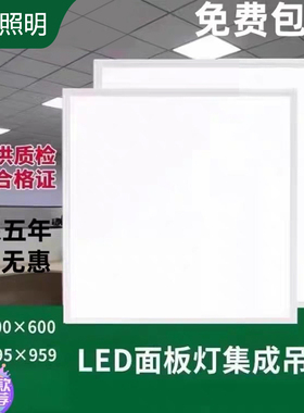 顶配照明600x600led平板灯集成吊顶石膏板铝扣矿棉板60x60LED灯