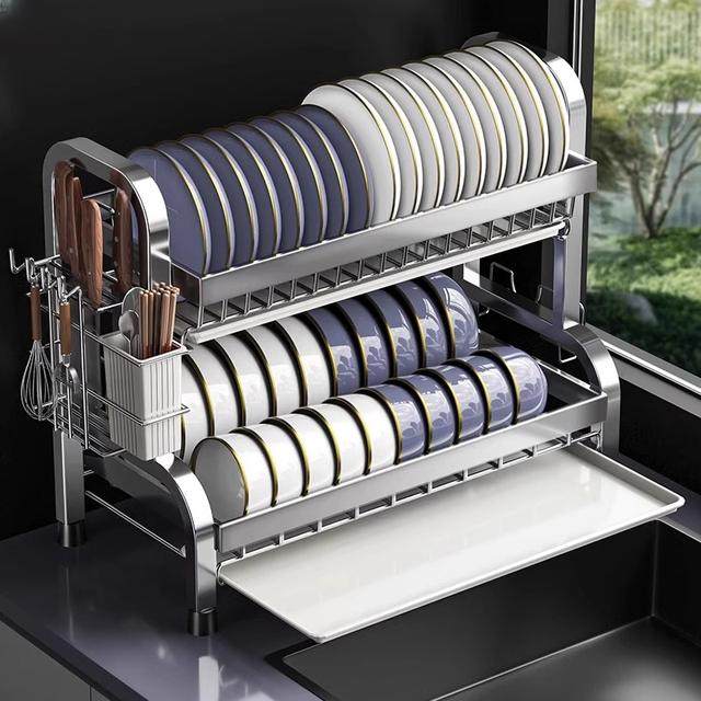 【锦绣百年】304不锈钢碗架厨房置物架碗盘收纳架放碗碟筷沥水架