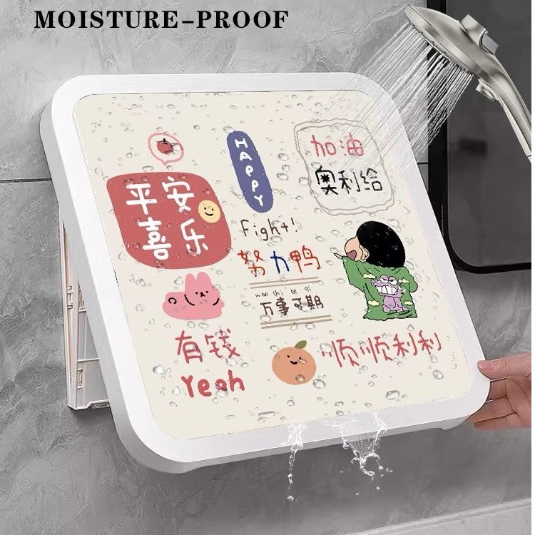 浴室壁画折叠收纳箱卫生间放衣服神器免打孔防水收纳盒壁挂置物架