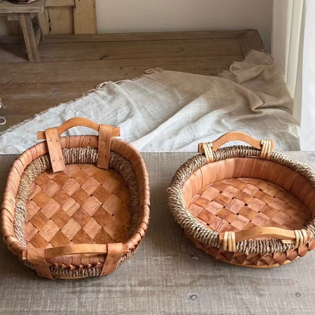 【Glam格澜】柳编收纳盘水果盘储物篮子杂物收纳筐零食家用面包筐