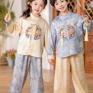 男童汉服日常可穿幼儿园男童女童汉服春秋新中式唐装古装演出服汉