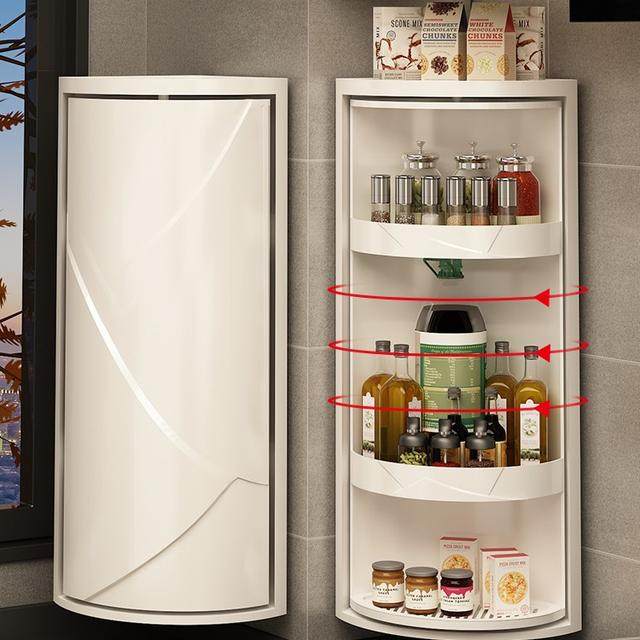 厨房置物架调料调味品专用储物转角柜台面壁挂三角旋转收纳架神器