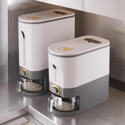 22 Lbs Rice Dispenser Large Grain Container Storage with Lid