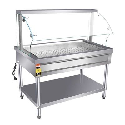 商用玻璃罩保温快餐台加热小碗菜浏阳蒸菜台包子馒头熟食保温餐车