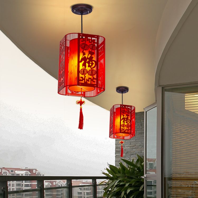 现代中式火锅饭店餐厅装饰吊灯走廊过道阳台中国风创意led红灯笼