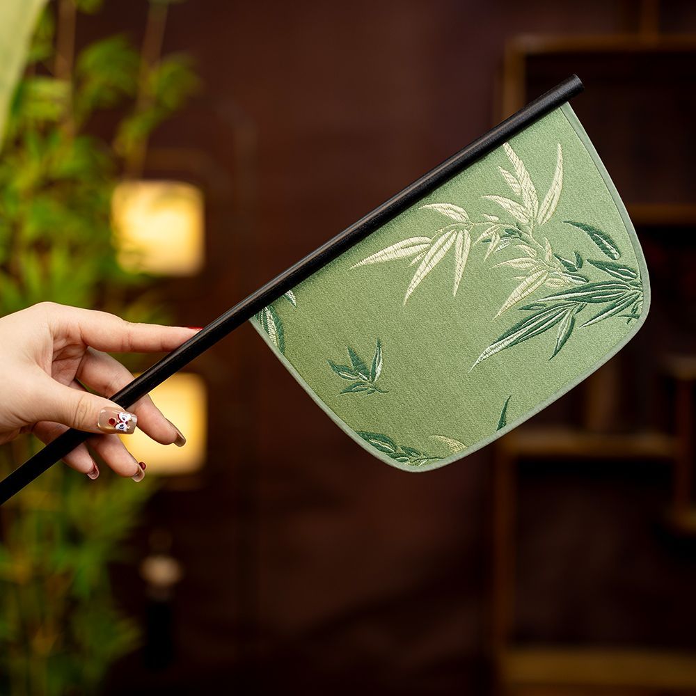 刀扇便面扇魏晋南北朝扇子箭竹长柄女战国袍汉服拍摄表演道具团扇