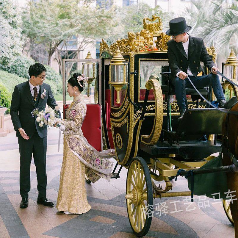 皇家马车景区旅游观光豪华婚礼婚庆摄影马拉款欧式英式四轮马车厂