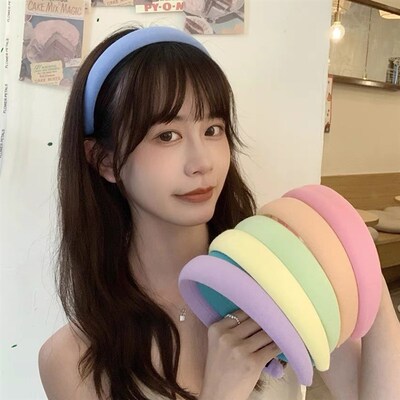 Spring Korean Cute Candy Color Sponge Headband Stylish Headw
