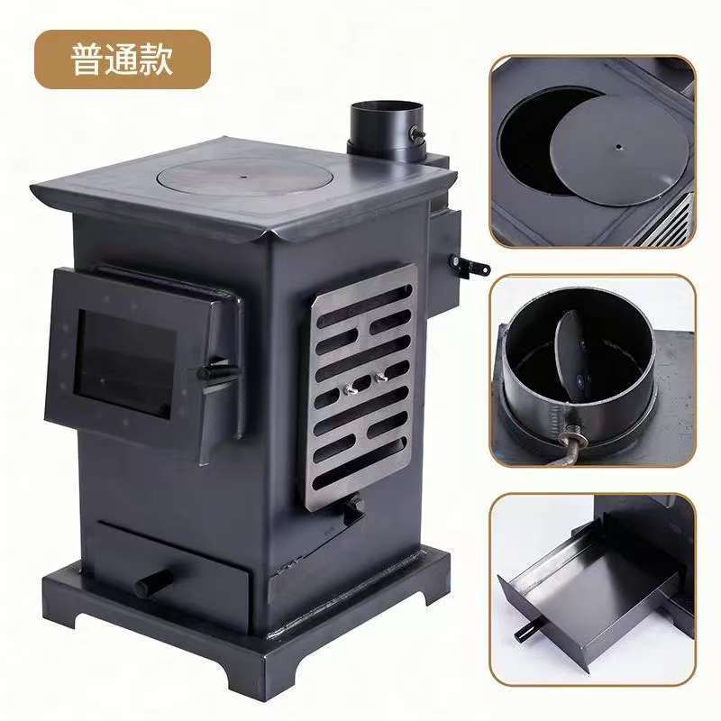 2025超厚无烟气化炉柴煤两用木柴烤火炉取暖炉无烟家用炉子