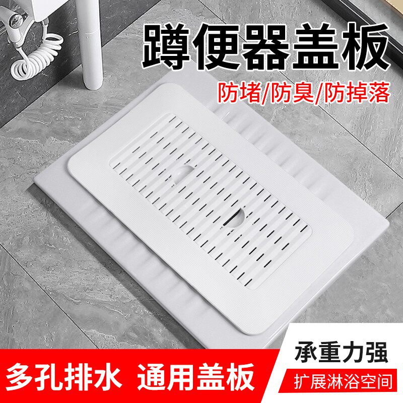 PHITO蹲便器盖板蹲厕所卫生间通用蹲坑盖防堵防臭器便池挡板盖子
