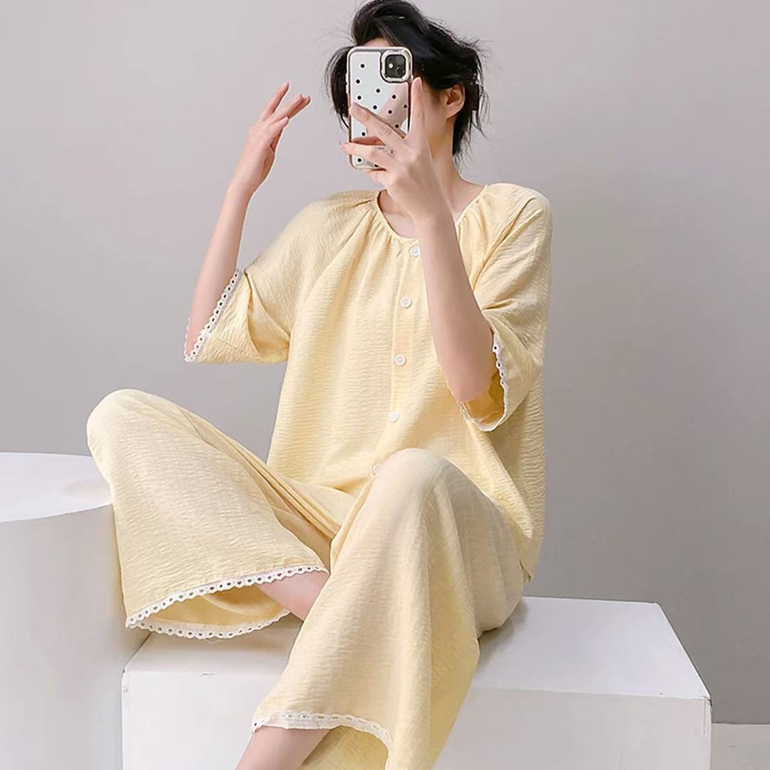 高级感提花工艺2025新款睡衣春秋季天丝棉长袖贵气大码家居服套装