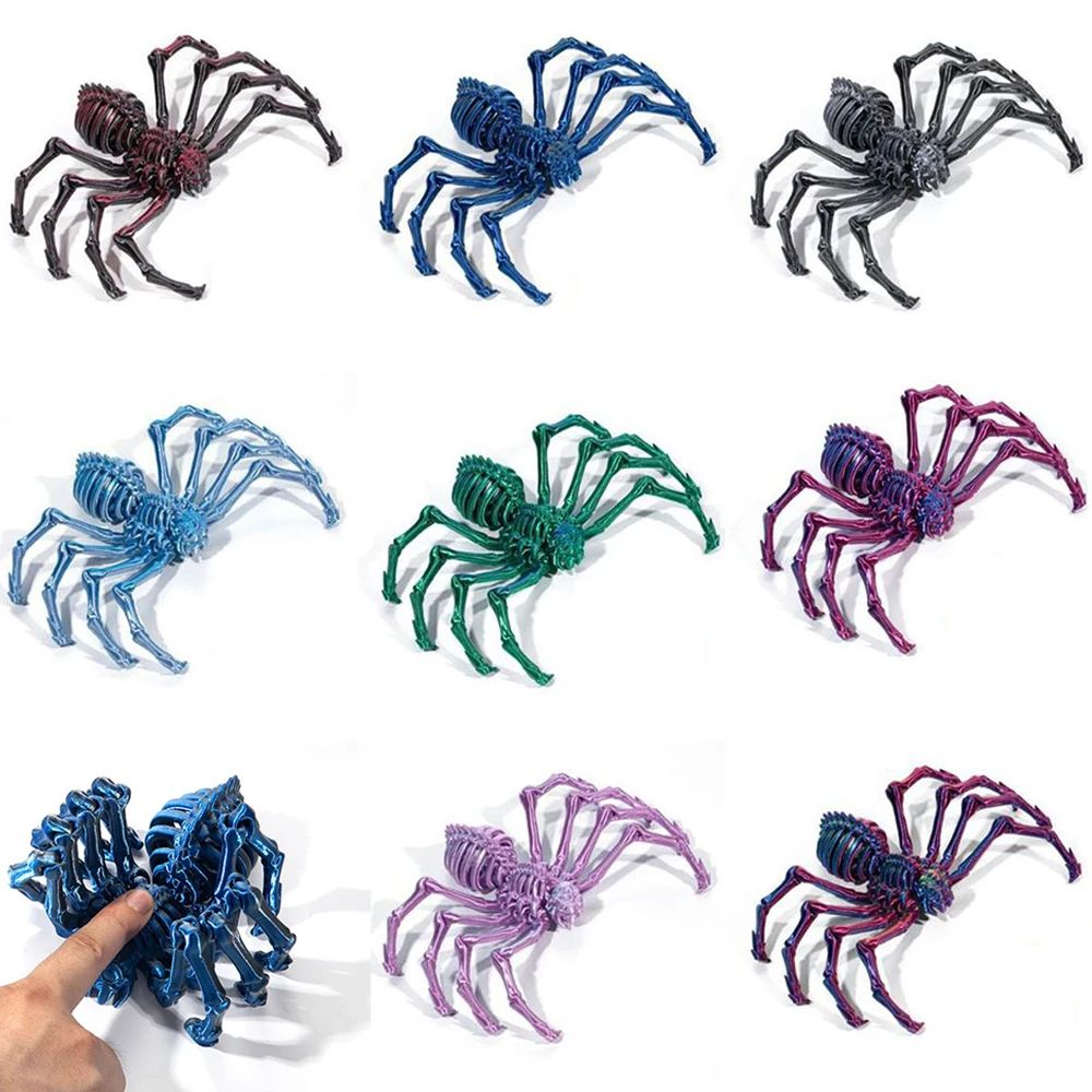 1/2PCS 3D Printed Spider with Retractable Legs Kids Creative