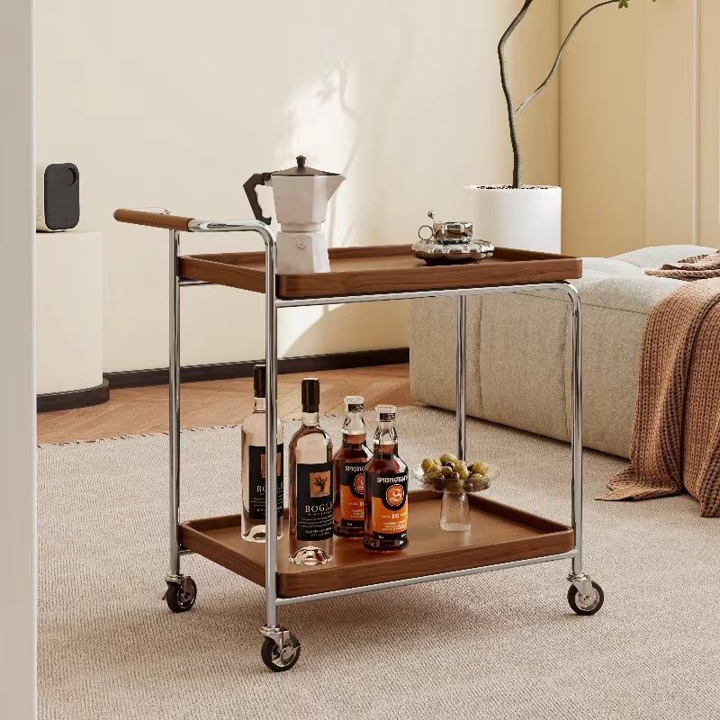 简约可移动茶水小推车实木茶几沙发边几餐柜客厅餐边柜餐车置物架
