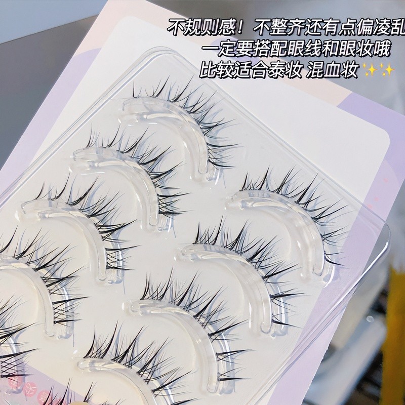 萌睫尚品凌乱泰妆感~M08泰式仙子假睫毛混血cos睫毛一片式透明梗