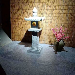 彷古青石灯石雕石灯笼中式园林庭院户外太阳能石头灯地灯摆件