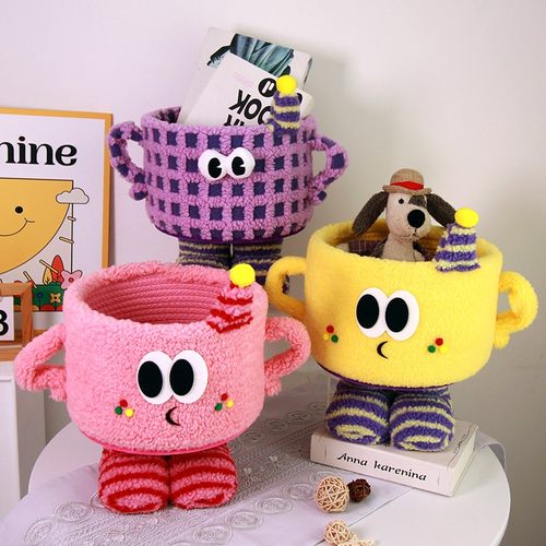 多巴胺小怪兽大脚丫卡通收纳筐可爱家用创意储物高颜值收纳筐