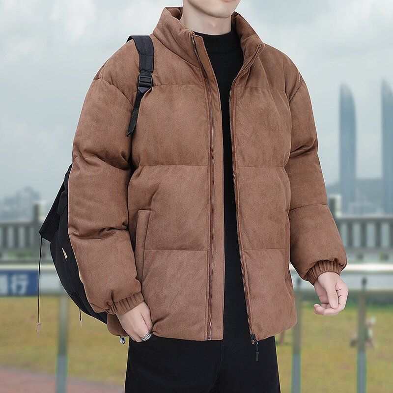 棉服男2023冬季新款韩版潮流鹿皮绒加厚面包服棉袄男棉衣外套上衣