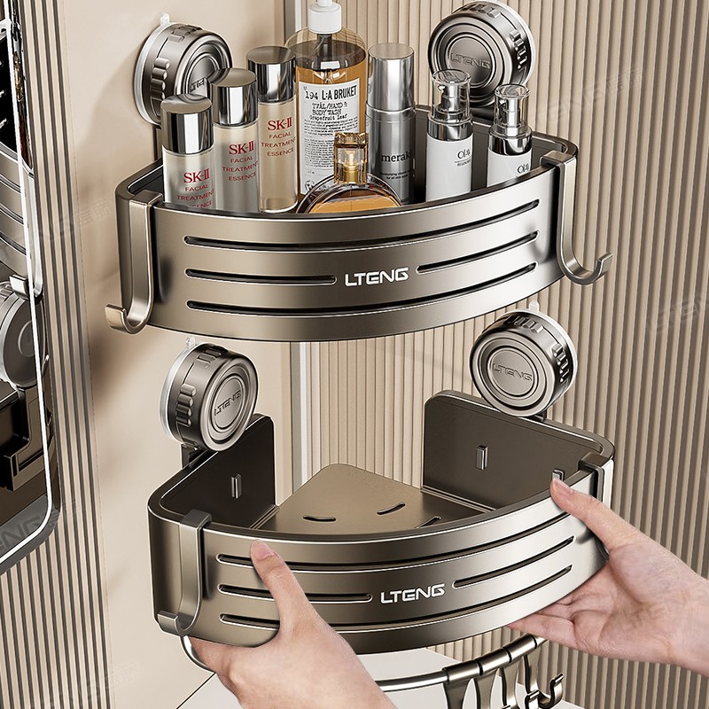 免打孔浴室洗澡间三角篮壁挂架浴室置物架免打孔