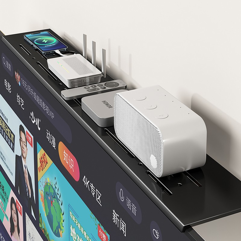 wifi路由器放置架免打孔冷轧钢收纳神器电视机顶盒置物架壁挂托架