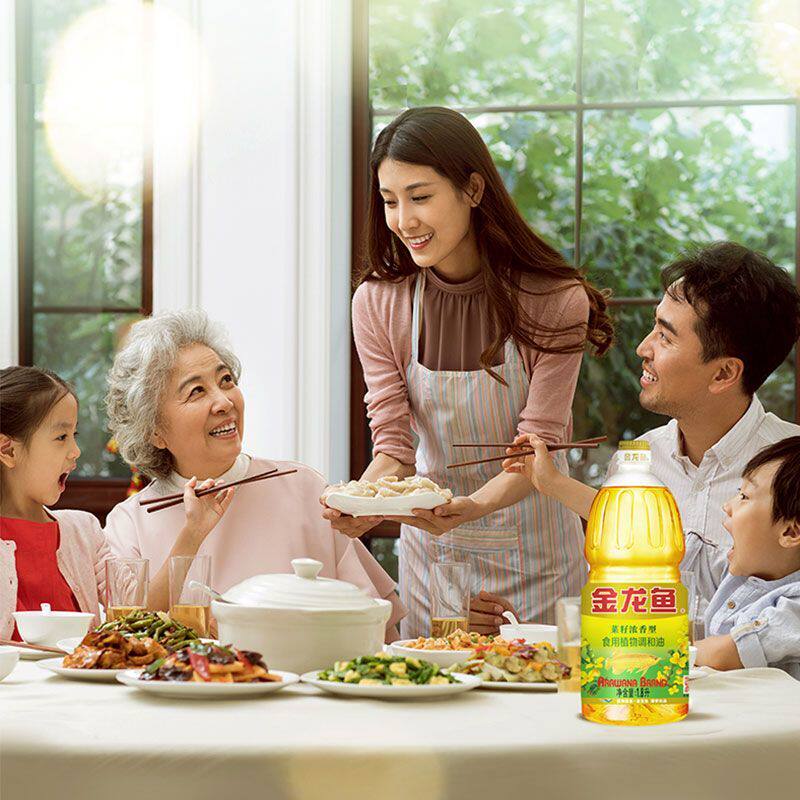 新货金龙鱼菜籽浓香型食用植物调和油1.8L 家用炒菜食用油小瓶新