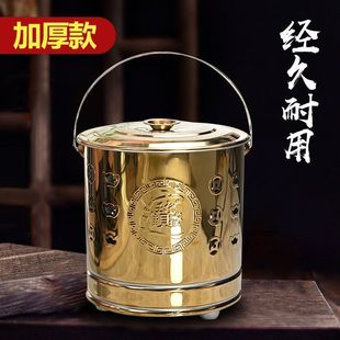 不锈钢烧金桶家用烧纸桶香火炉室内无烟烧经桶特大号元宝桶聚宝盆