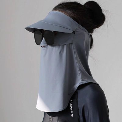 耳朵防晒面罩露鼻透气连帽檐脖子脸部全面防护骑车防紫外线眼镜